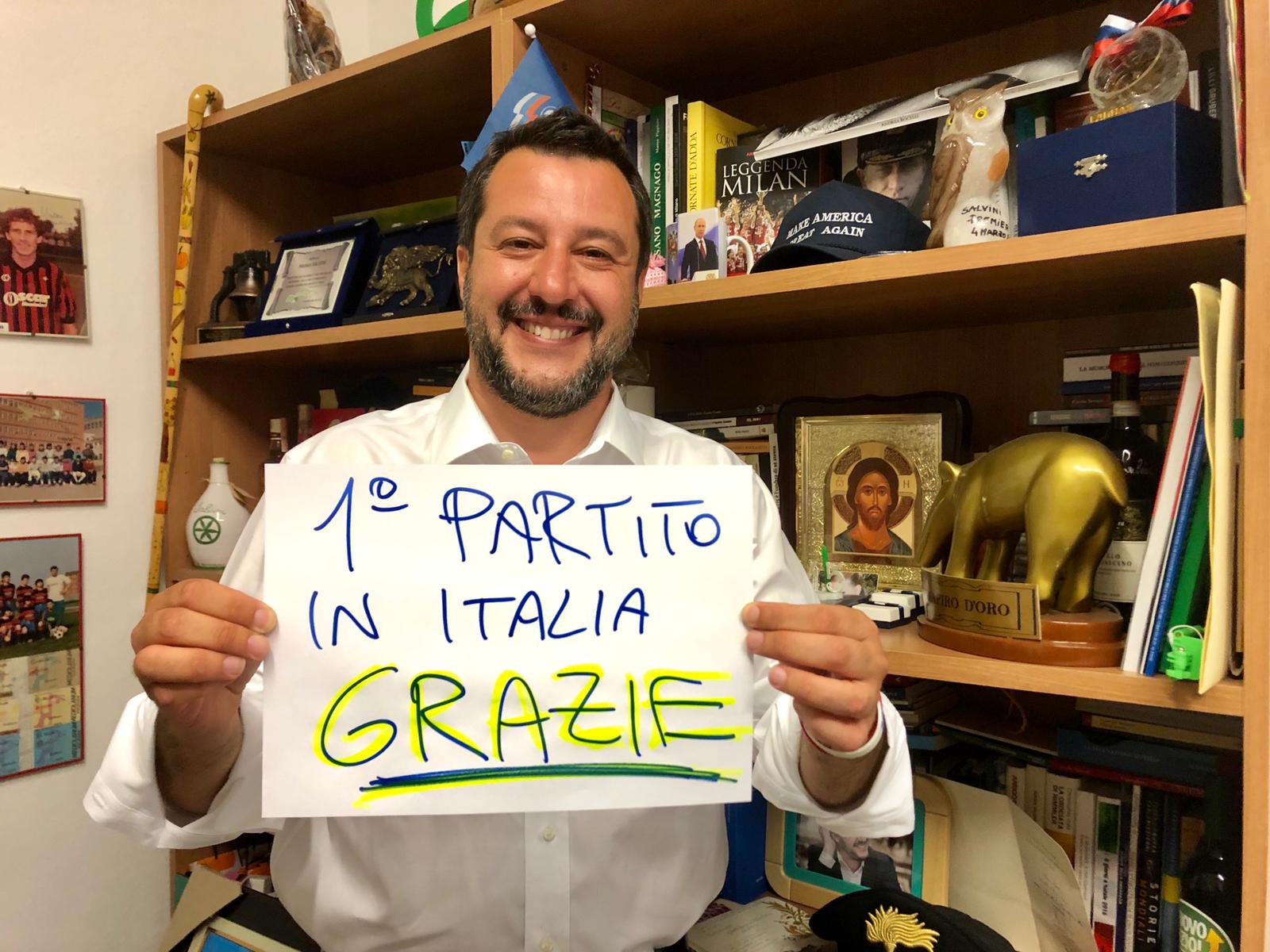 Europee, per gli exit pool Lega primo partito, Salvini “Grazia Italia”
