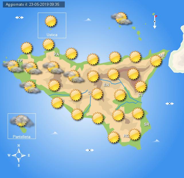 Tempo in Sicilia venerdì 24 maggio: sole e temperature in aumento