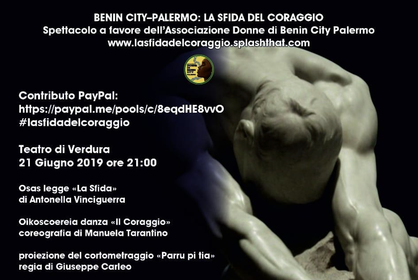 Spettacolo di beneficenza “Benin City-Palermo: la sfida del coraggio”