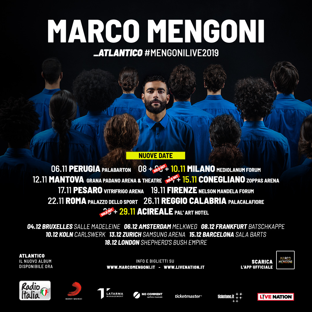 Marco Mengoni sold out la data di Acireale del 28 novembre prossimo