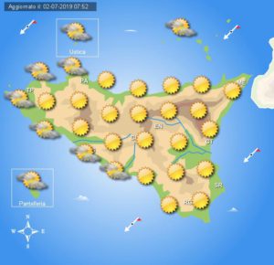 Meteo mercoledì 3 luglio Sicilia