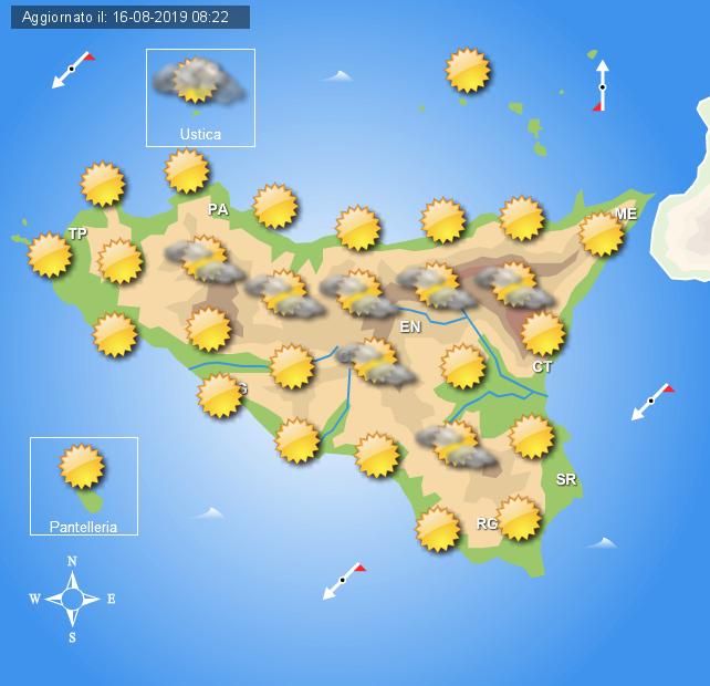 Meteo week end Sicilia, tempo stabile e poche nubi sparse