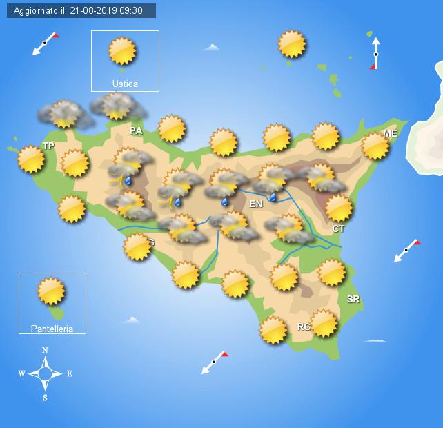 Meteo giovedì 22 agosto Sicilia, cieli sereni o poco nuvolosi