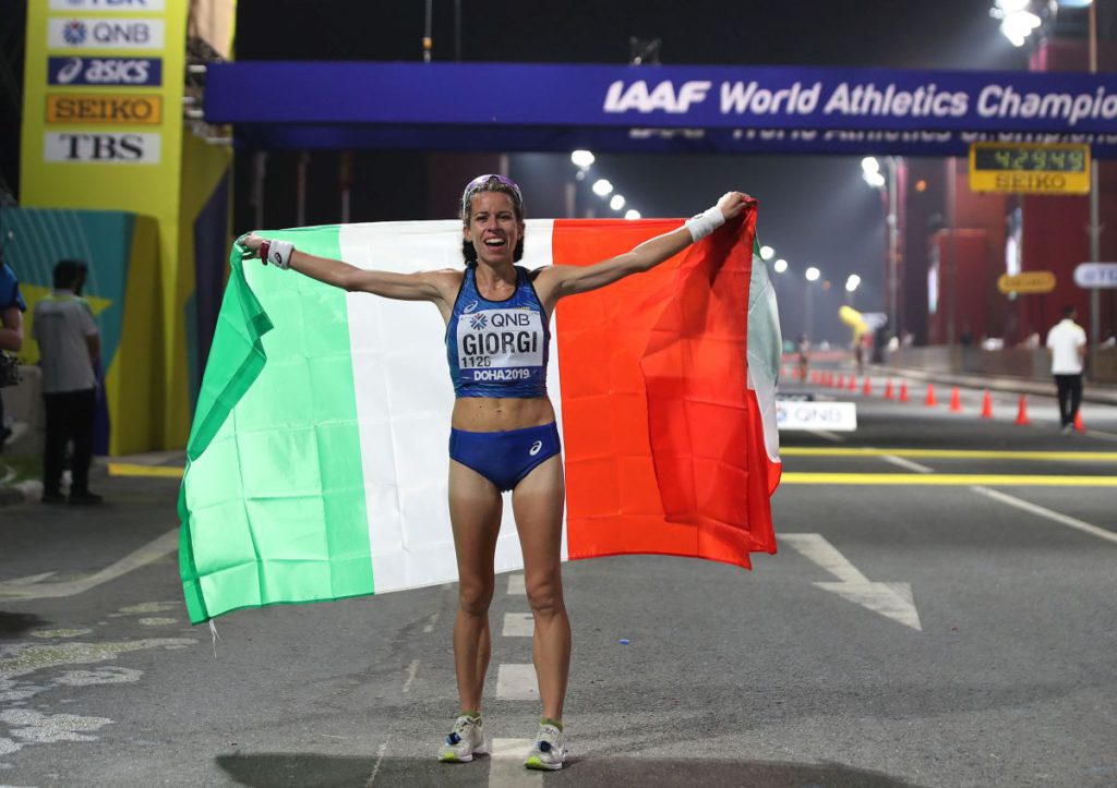 Eleonora Giorgi bronzo mondiale nella 50 Km di marcia