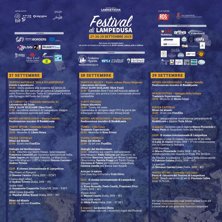 Festival di Lampedusa 2019, il programma degli eventi