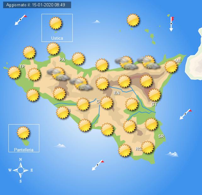 Meteo giovedì 16 gennaio Sicilia, ampi spazi di sereno in mattinata