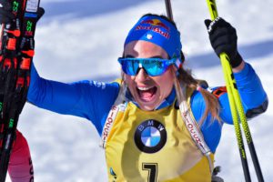 ANTERSELVA (ITALPRESS) - Dorothea Wierer trionfa nell'inseguimento ai Mondiali di biathlon di...