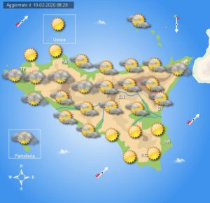 Meteo martedì 11 febbraio. Cieli generalmente poco nuvolosi al mattino su gran parte dell’isola...