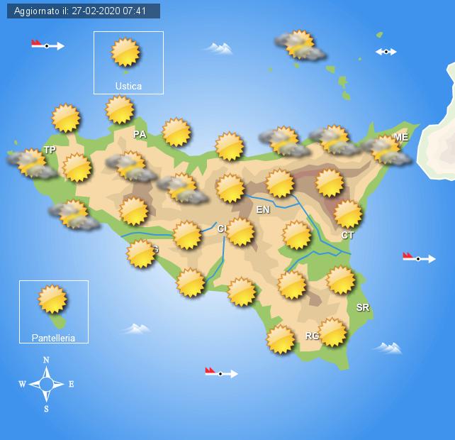Meteo venerdì 28 febbraio Sicilia, ancora sole e bel tempo