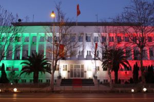 PODGORICA (MONTENEGRO) (ITALPRESS) - Il Palazzo del Presidente del Montenegro e quello del comune...