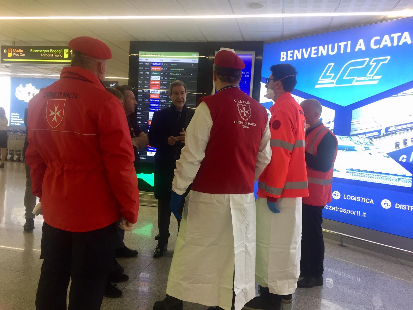 Musumeci all’aeroporto di Catania, verifica dei controlli su Coronavirus