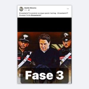 Post anti-Conte dell'Assessore Mattina