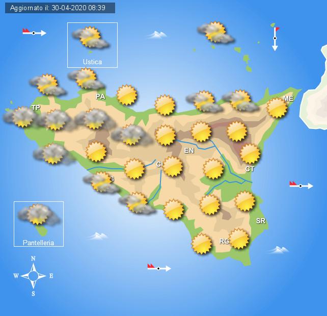 Meteo venerdì 1 maggio Sicilia, giornata di sole e cieli sereni