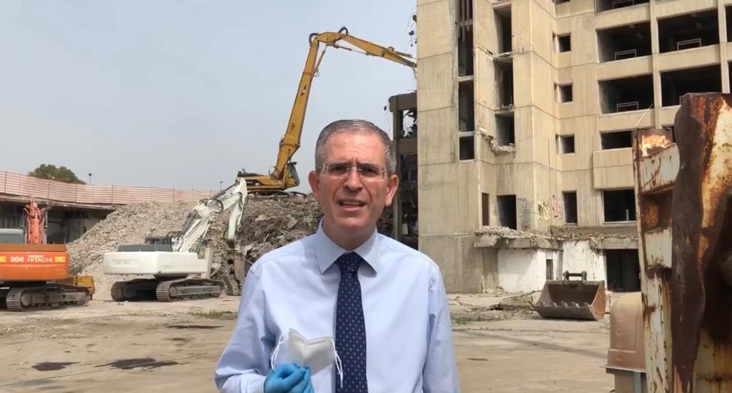 Demolizione ex Palazzo Poste Catania, sopralluogo di Falcone