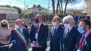 FROSINONE (ITALPRESS) - Viaggio inaugurale del Frecciarossa Milano Centrale - Napoli Centrale via...