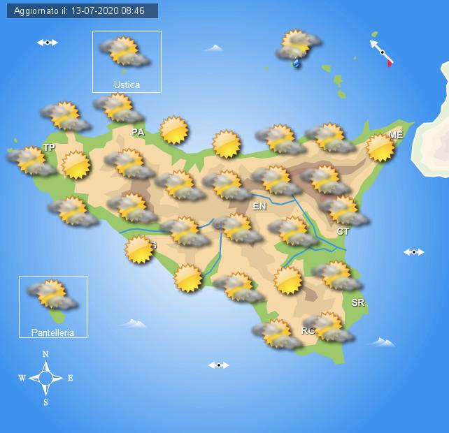 Meteo martedì 14 luglio Sicilia, tempo stabile e cieli poco nuvolosi