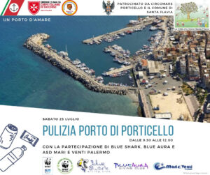 Pulizia porto di Porticello Palermo. Continua l'attività di sensibilizzazione ai temi ambientali del...