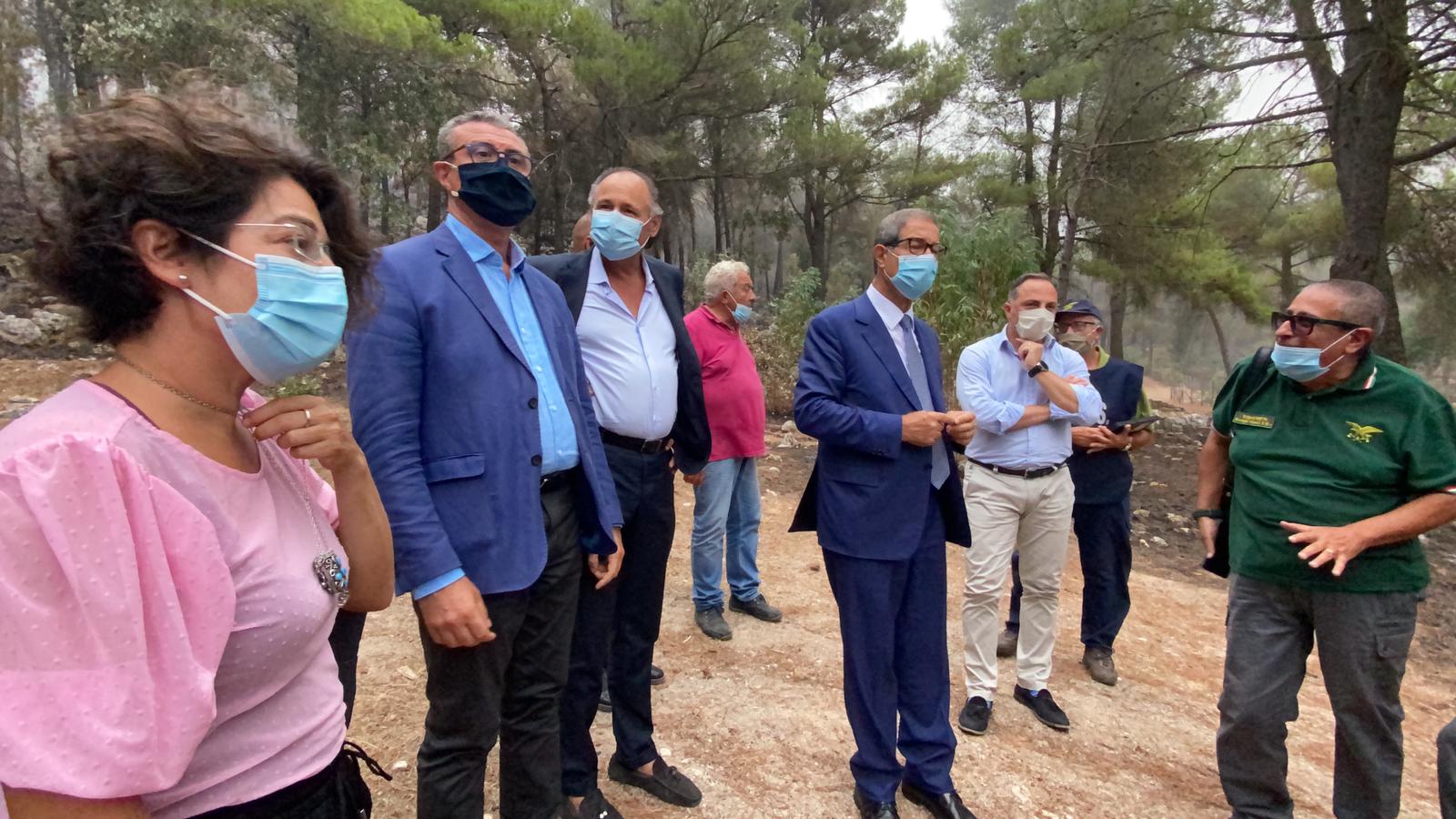 Incendio ad Altofonte, Musumeci visita le zone dei roghi