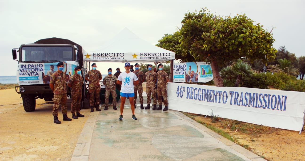148 km per la ricerca pediatrica, la staffetta dell’Esercito al Foro Italico di Palermo