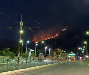 Fiamme su monte Grifone
