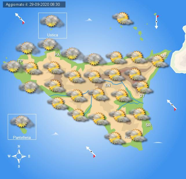 Meteo Sicilia di mercoledì 30 settembre