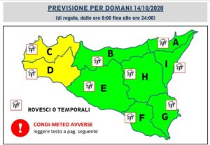 allerta gialla in Sicilia occidentale