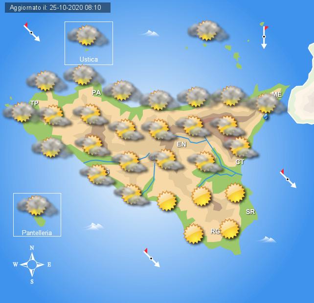 Meteo Sicilia di lunedì 26 ottobre
