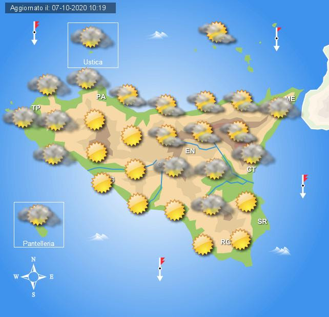 Meteo Sicilia di giovedì 8 ottobre