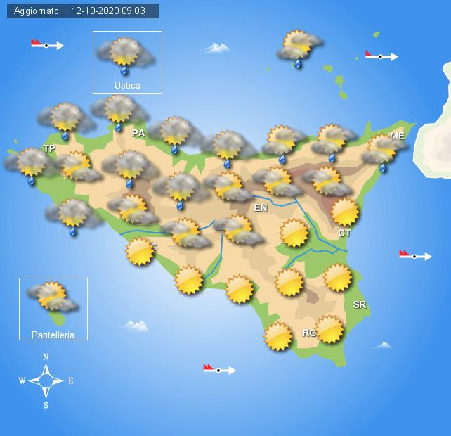 Meteo Sicilia di martedì 13 ottobre