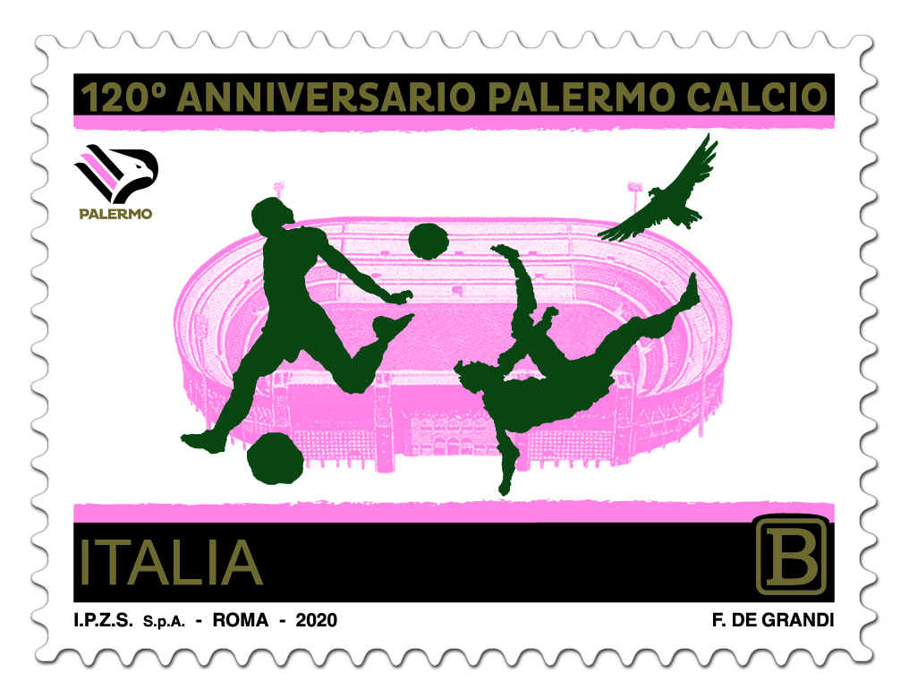 Palermo, un francobollo per i 120 anni di storia del club rosanero