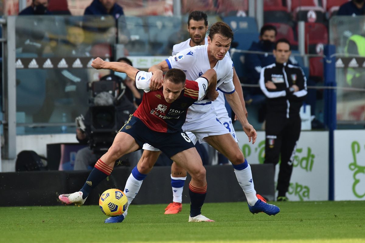 Cagliari-Sampdoria 2-0, Joao Pedro e Nandez in gol