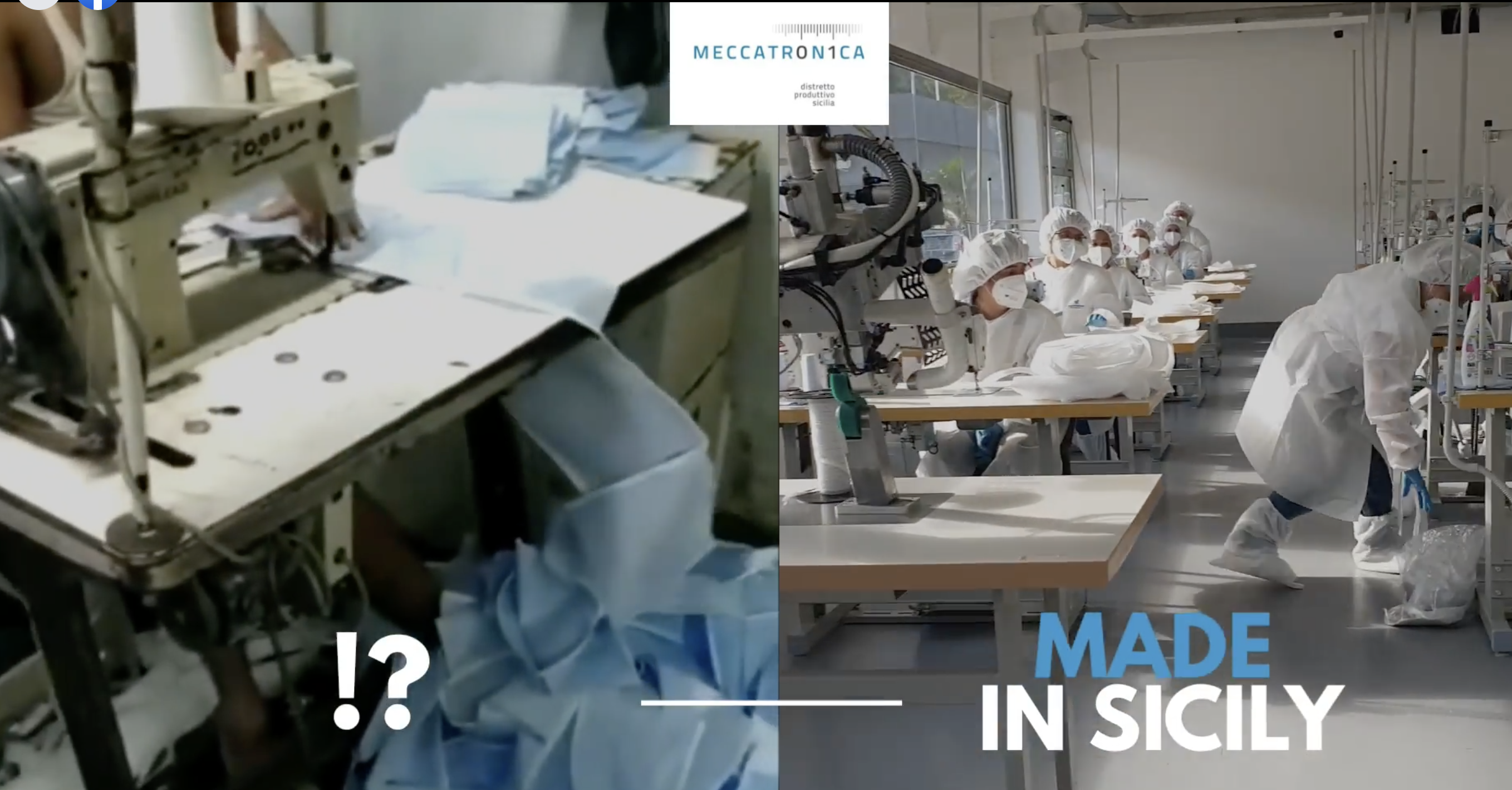 Mascherine made in Sicily a confronto con quelle cinesi