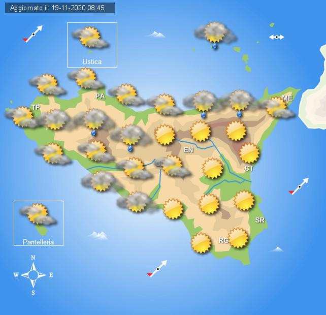Meteo Sicilia di venerdì 20 novembre
