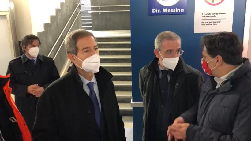 In treno fino all’aeroporto di Catania: Musumeci visita il cantiere