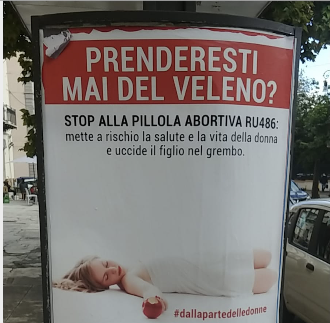 Manifesti contro la pillola abortiva a Palermo: associazioni insorgono