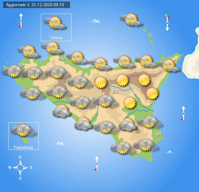 Meteo Sicilia di giovedì 24 dicembre