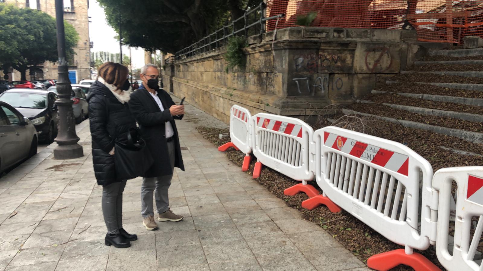 Piazza Marina Palermo, sopralluogo per interventi urgenti