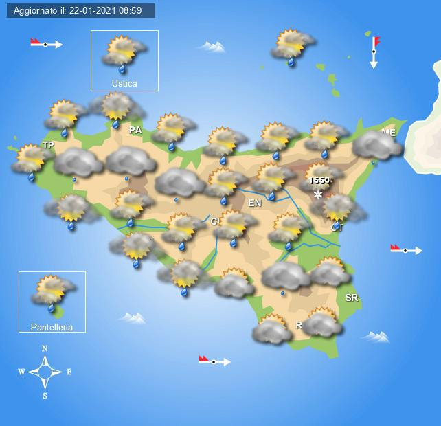 Meteo Sicilia di sabato 23 e domenica 24 gennaio