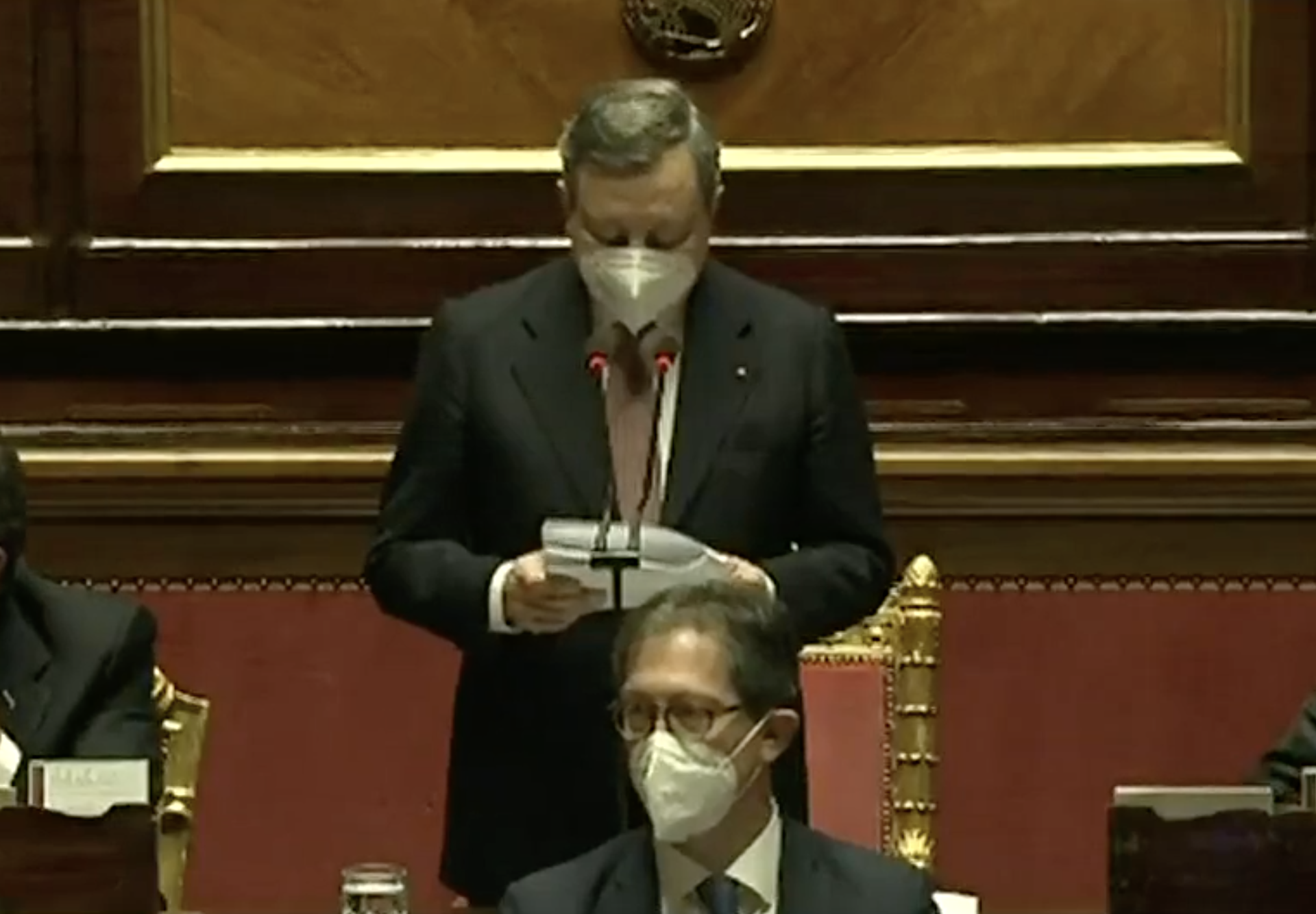 Il discorso di Draghi in Senato: “Unità non è un’opzione, è un dovere”