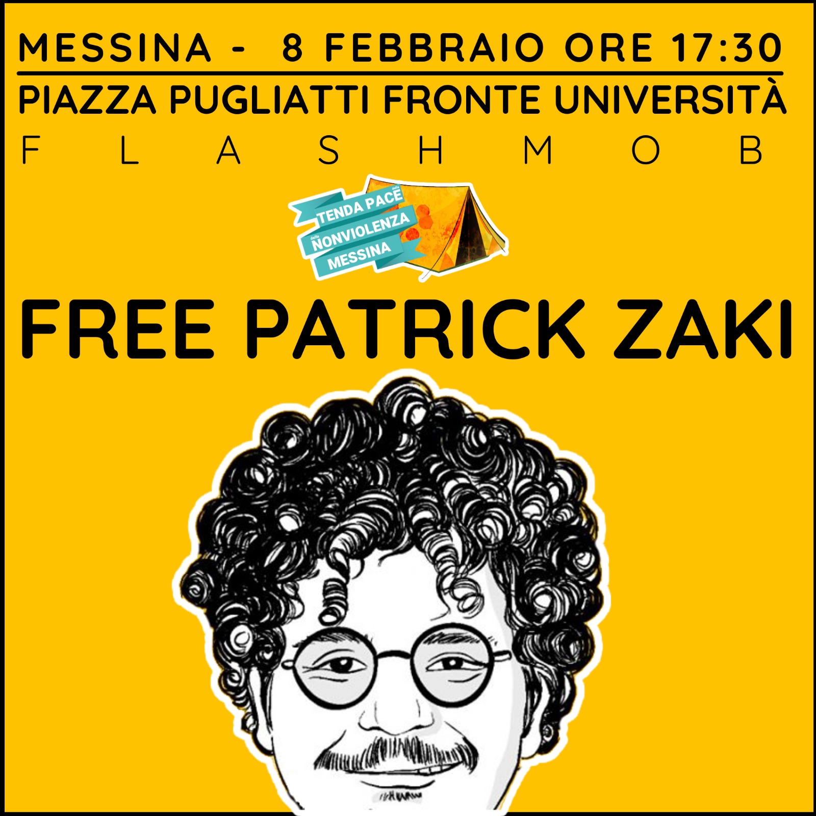 Free Patrick Zaki: cittadinanza onoraria a Palermo e un flashmob a Messina