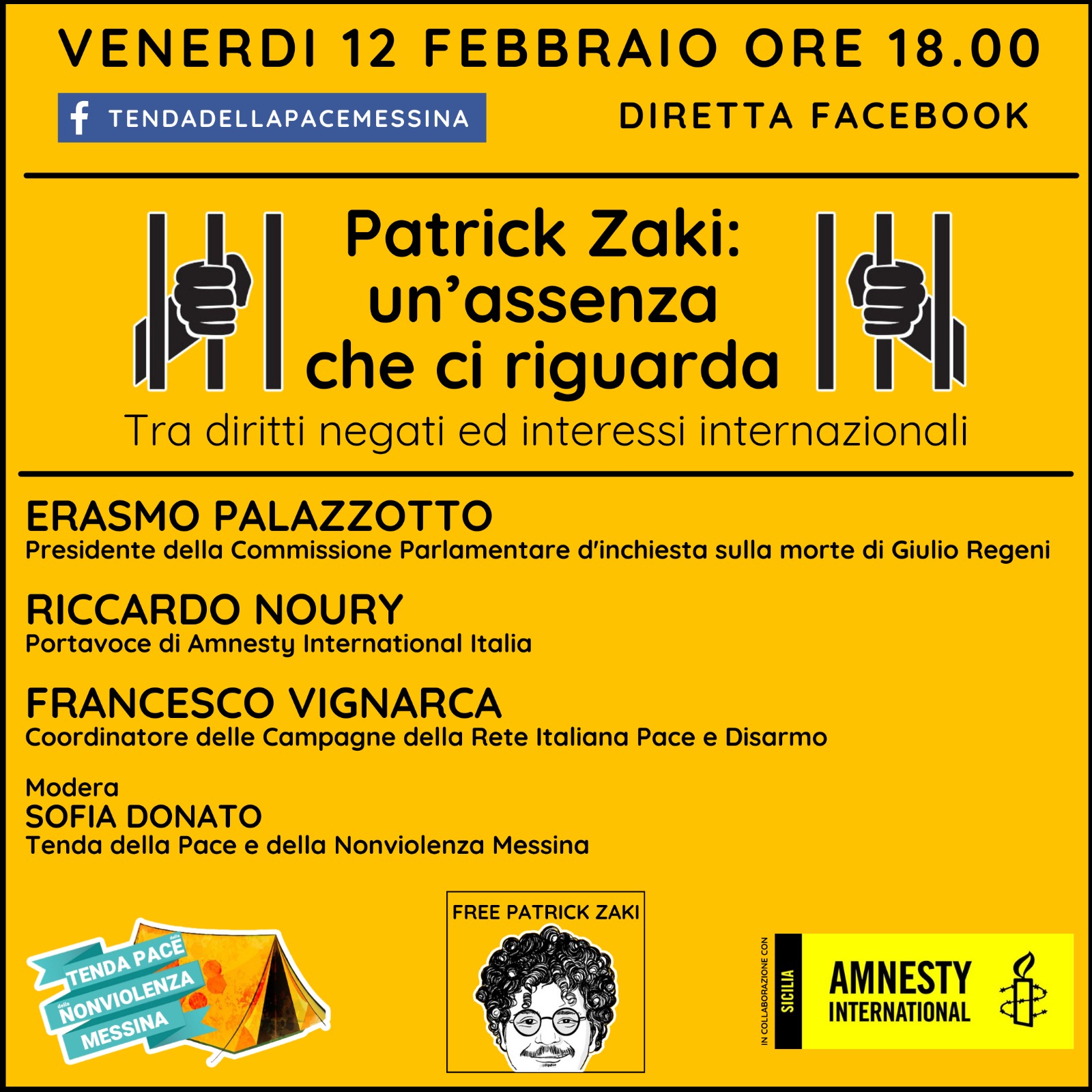 Patrick Zaki, un’assenza che ci riguarda: iniziativa a Messina