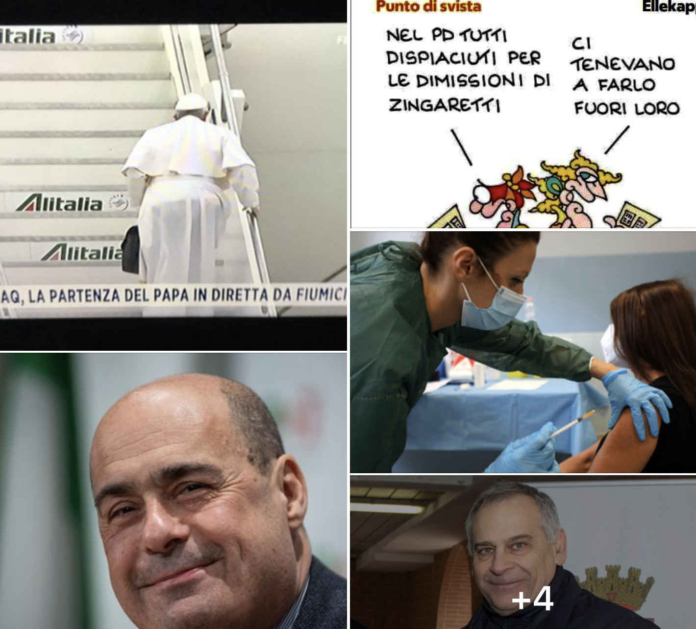 #Tanomattinale 5 marzo 2021: Papa Francesco, Zingaretti, vaccini, Giannini, Angel, Ibra e Mihajlovic a Sanremo