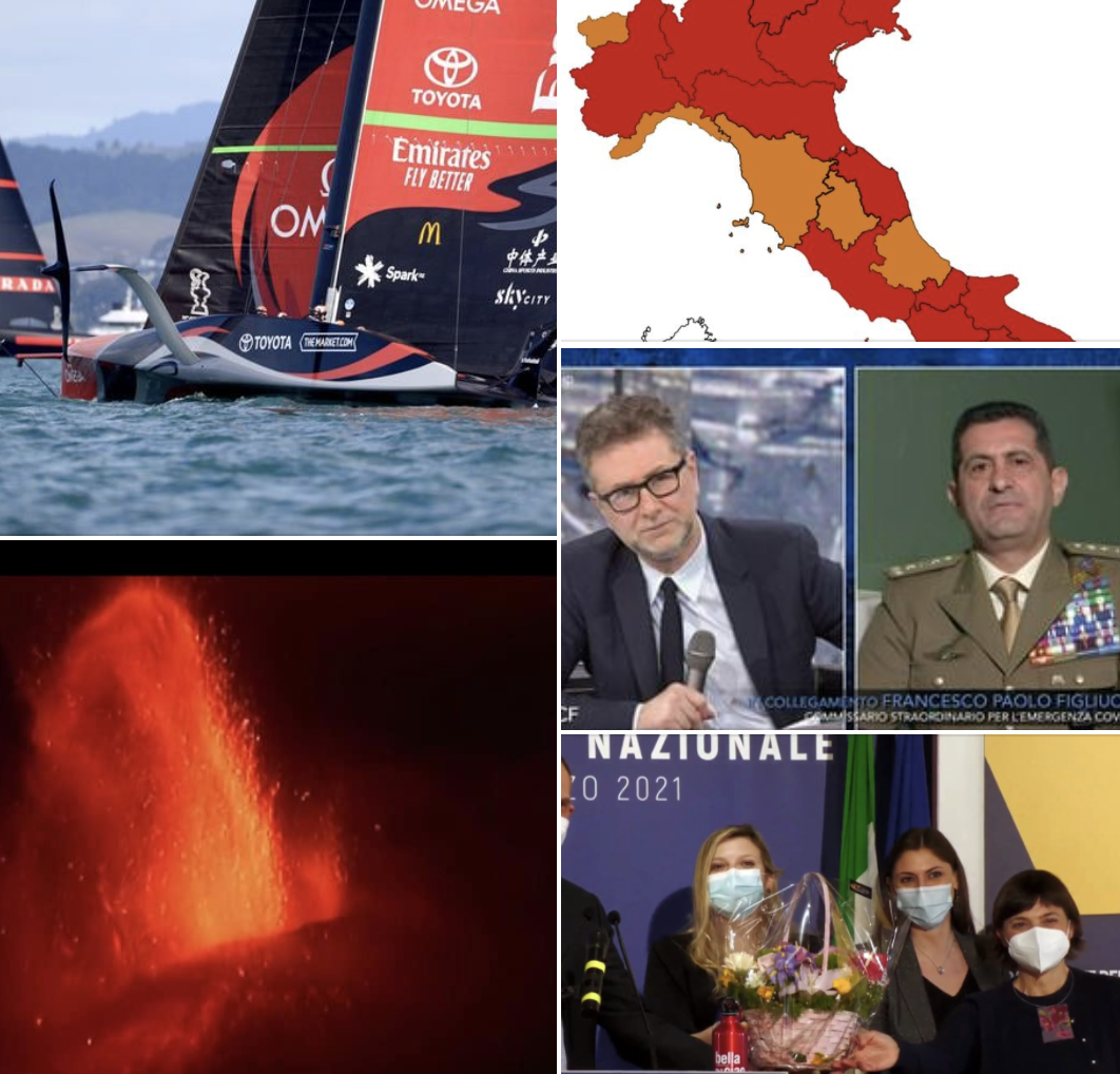 #Tanomattinale del 15 marzo 2021: Luna nera, Etna rossa, Italia rosso-arancione, il generale, il segretario