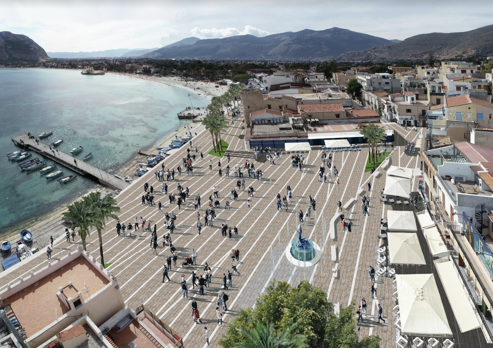 Restyling della Piazza di Mondello, ecco come sarà