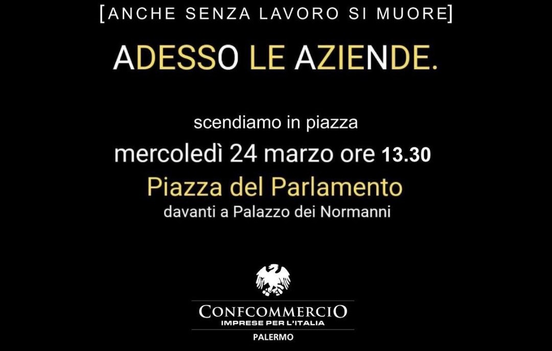 Confcommercio Palermo, aziende in piazza mercoledì per un flashmob