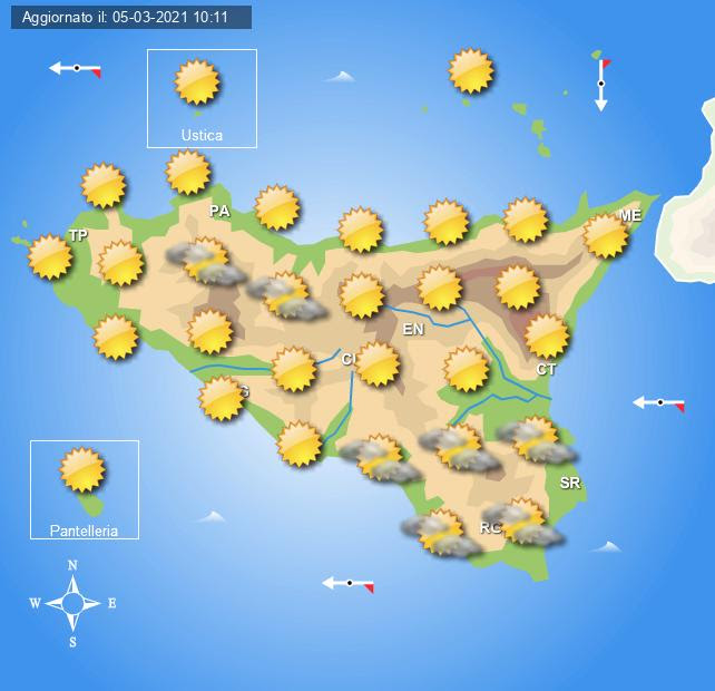 Meteo Sicilia di sabato 6 e domenica 7 marzo