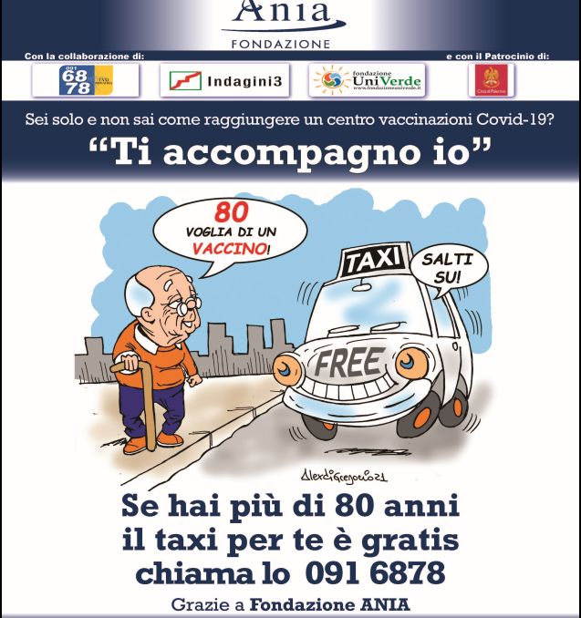 A Palermo taxi gratis per over 80 che vanno a fare il vaccino