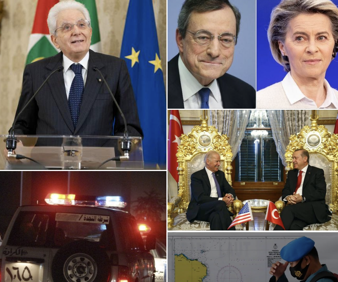 #Tanomattinale 25 aprile 2021: Mattarella e il 25 aprile, morti in ospedale Covid, Mario e Ursula, Biden e Erdogan, sommergibile affondato, nera e orrori vari: disabili torturati, uccide il padre insieme al fidanzato