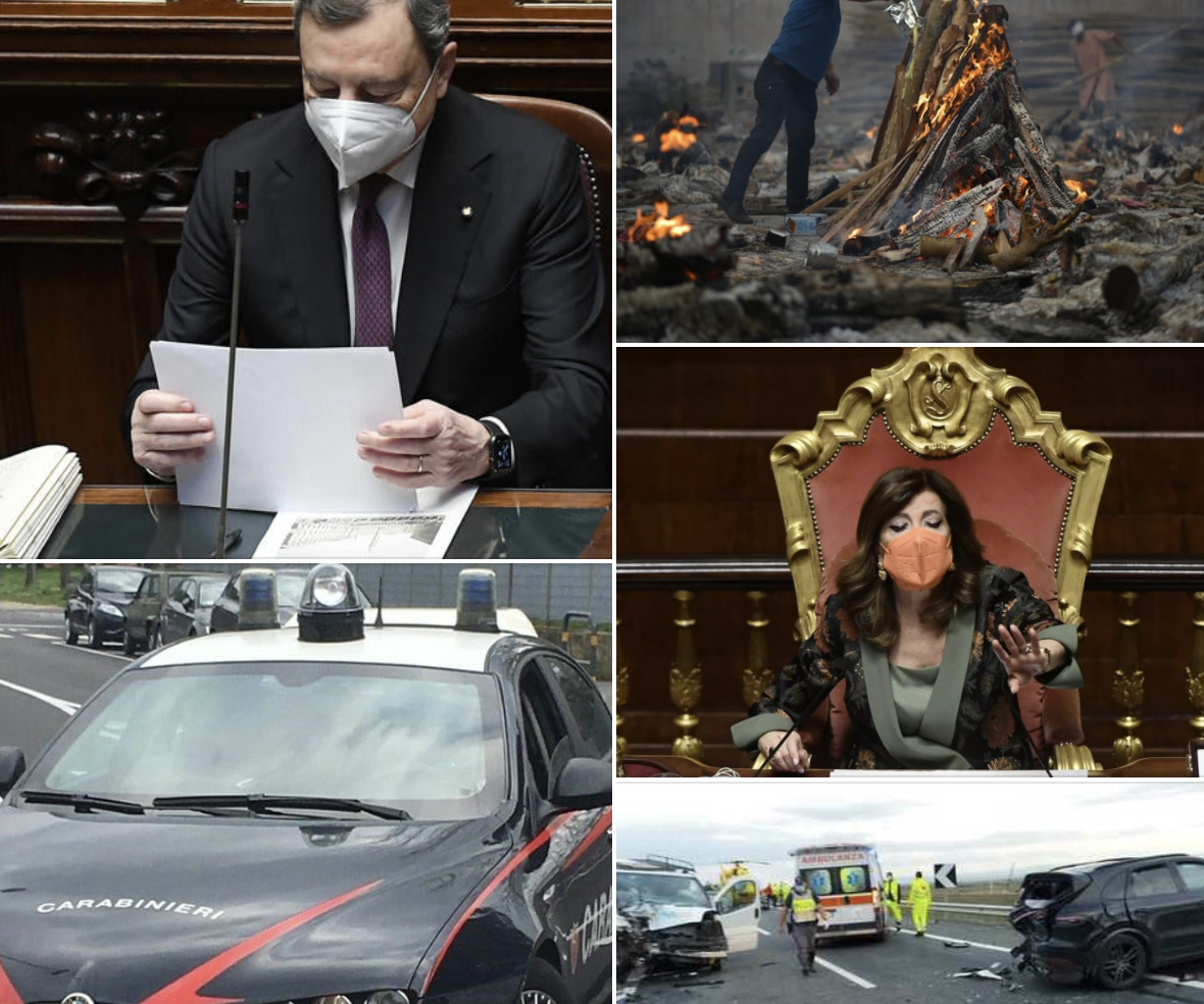 #Tanomattinale 28 aprile 2021: Recovery, Sud e Draghi, operazione antidroga a Taormina, povera India, Casellati e voli blu, massacro stradale di giovanissimi emigrati