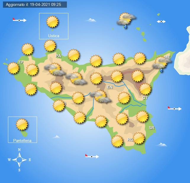 Meteo Sicilia di martedì 20 aprile